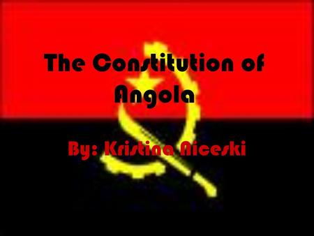The Constitution of Angola By: Kristina Niceski. Some Insight “I said to them, ‘Could it be that there are no laws in this country? You are police. You.