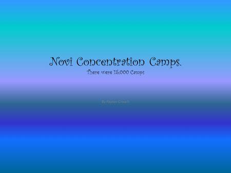 Novi Concentration Camps. There were 15,000 Camps By Payton Crouch.