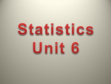 Statistics Unit 6.