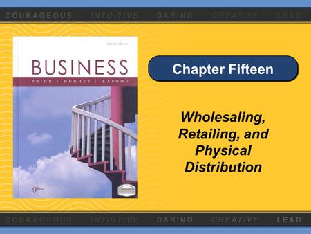Chapter Fifteen Wholesaling, Retailing, and Physical Distribution.