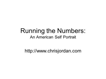 Running the Numbers: An American Self Portrait