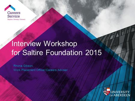 Interview Workshop for Saltire Foundation 2015