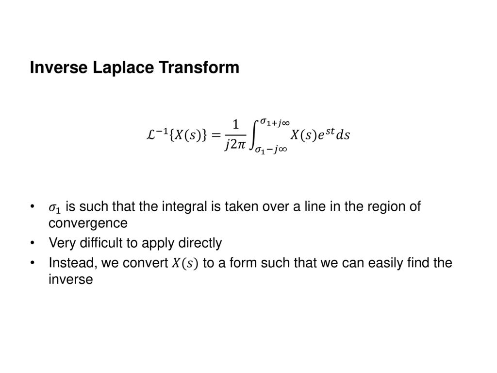 Inverse Laplace Transform Ppt Download
