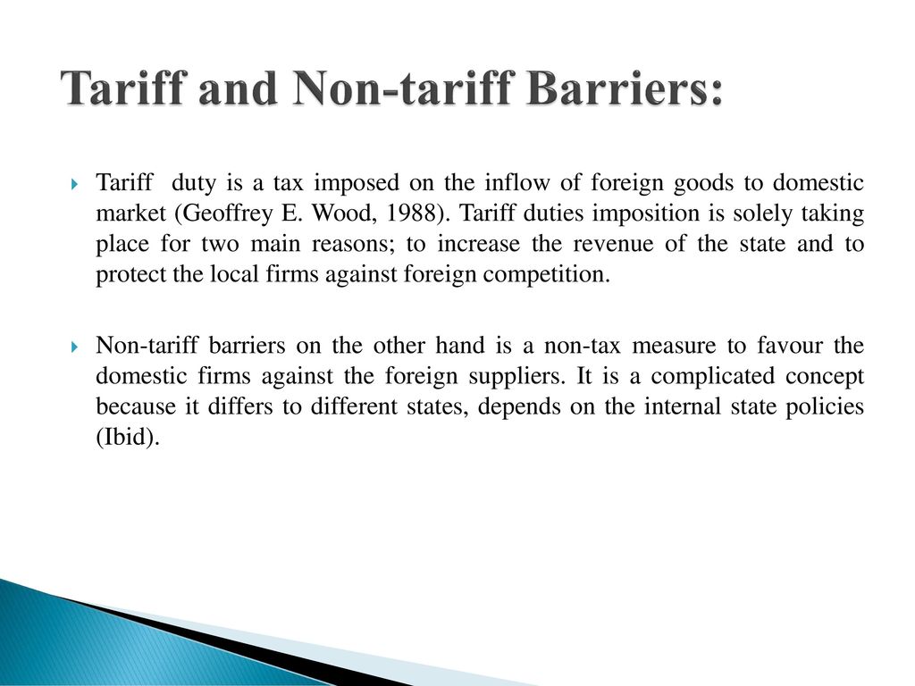 Tariff and Non-tariff Barriers: - ppt download