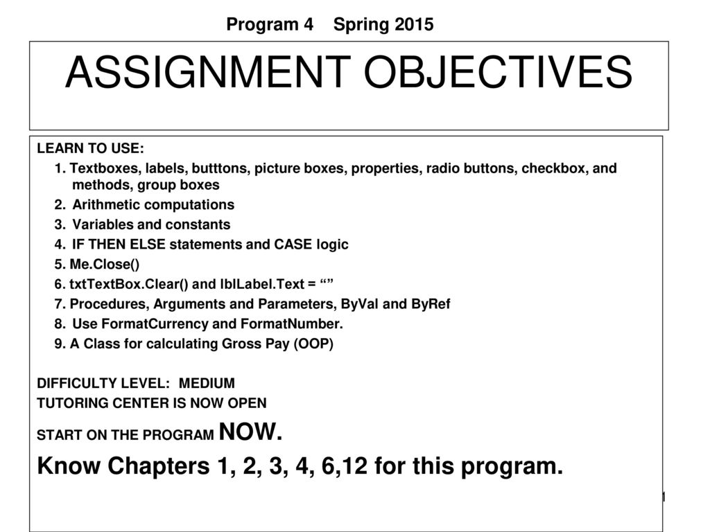 ASSIGNMENT OBJECTIVES - ppt download