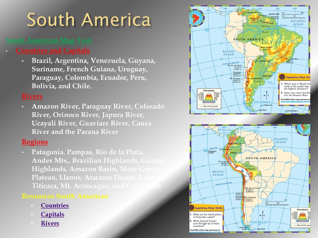 South America South American Map Test: Countries and Capitals - ppt download