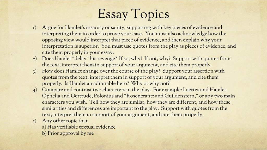 hamlets sanity essay