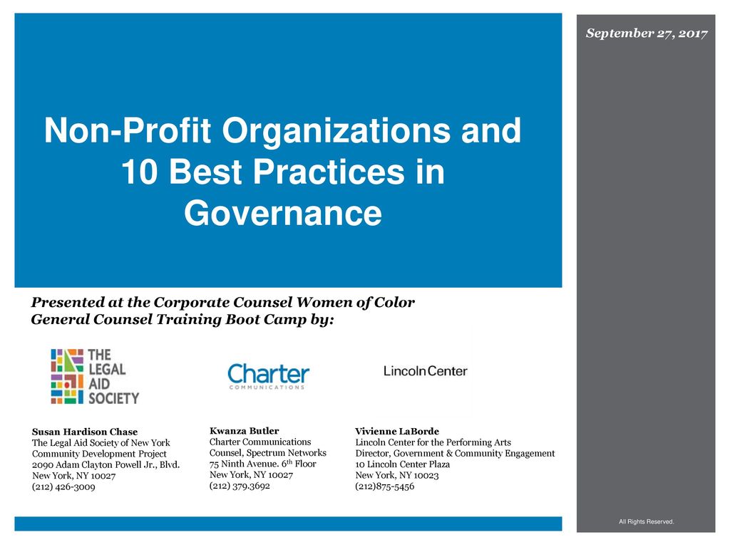 Non Profit Organizations and 20 Best Practices in Governance   ppt ...