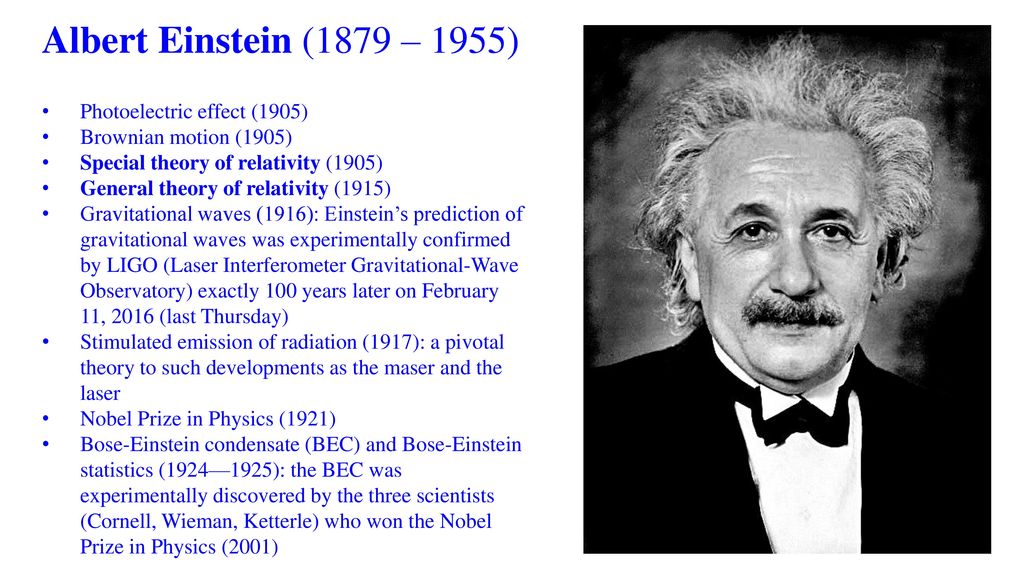 Albert Einstein (1879 – 1955) Photoelectric effect (1905) - ppt download