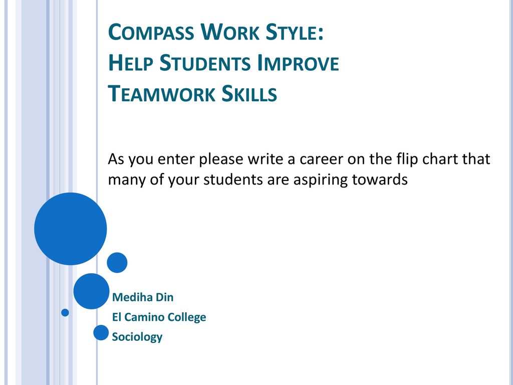 Compass Work Style: Help Students Improve Teamwork Skills - ppt