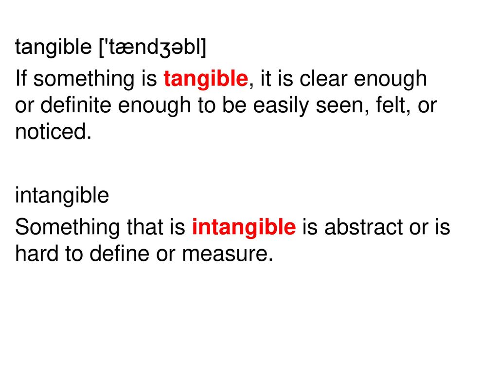 What does tangible mean online
