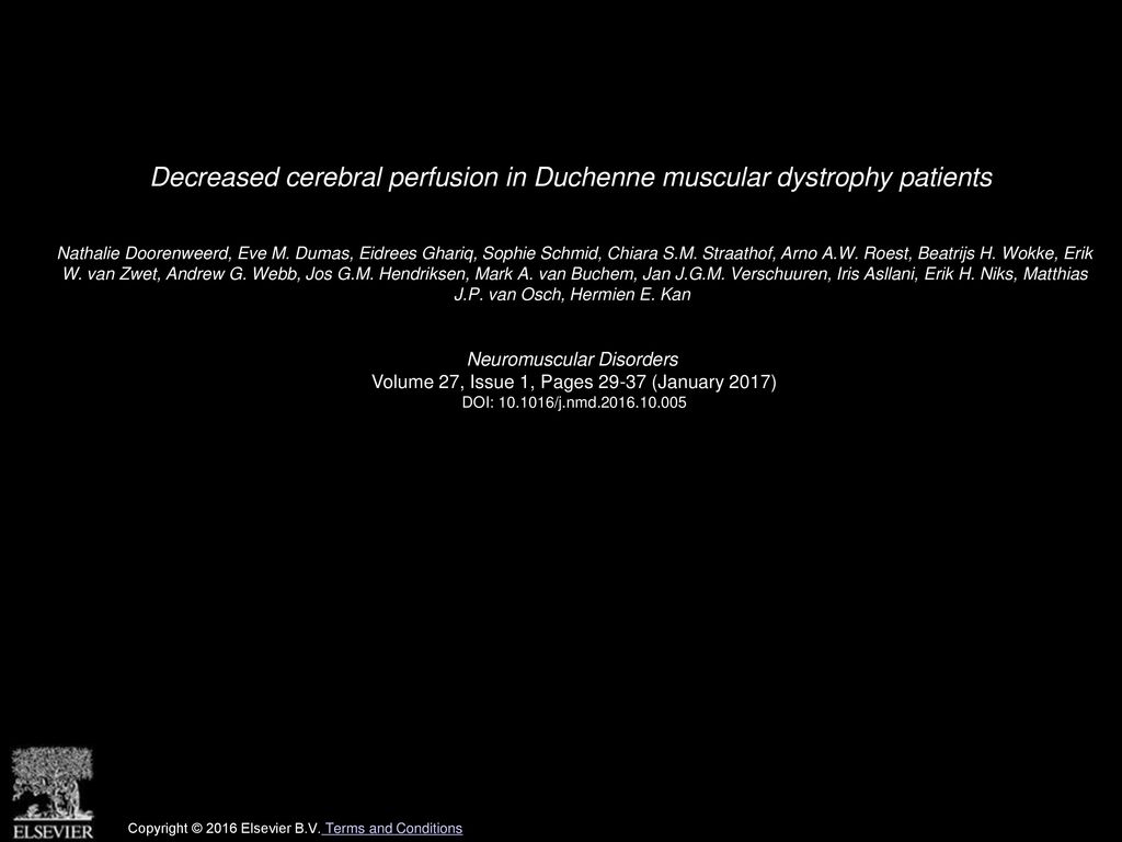 Decreased Cerebral Perfusion In Duchenne Muscular Dystrophy Patients Ppt Download