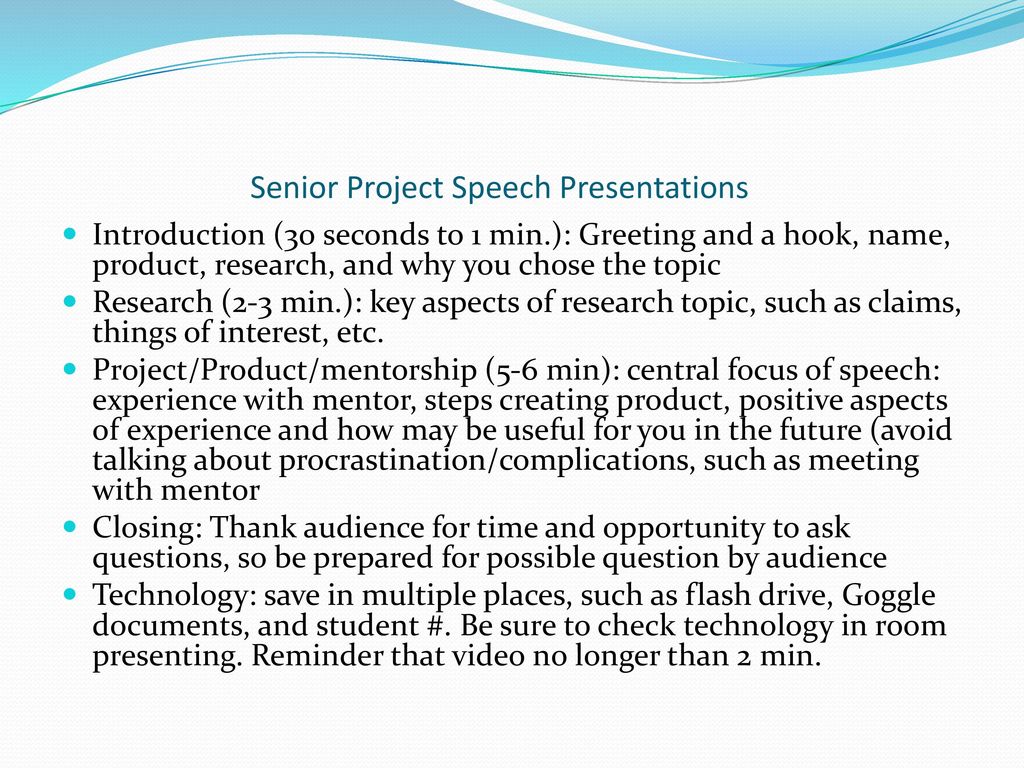 how to start a presentation speech in college
