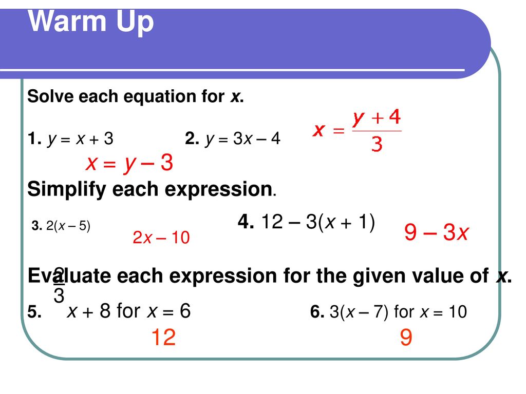 Warm Up X Y 3 9 3x 12 9 Simplify Each Expression Ppt Download Warm Up X Y 3 9 3x 12 9 Simplify Each Expression Ppt Download