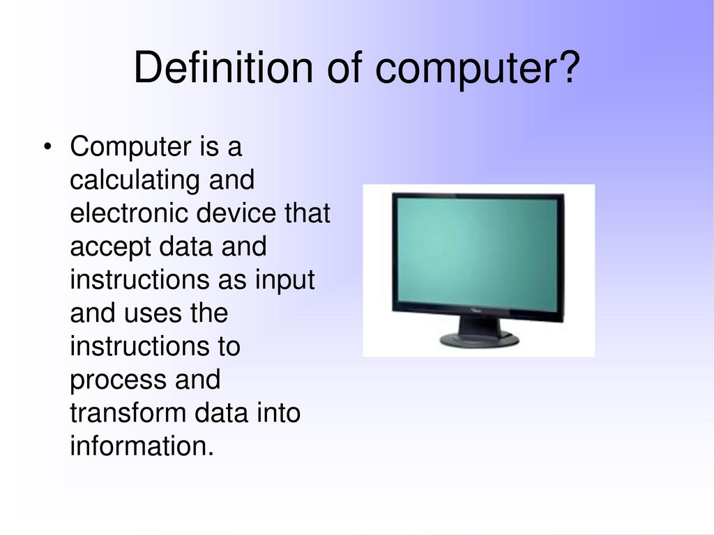 Definition of computer? - ppt download