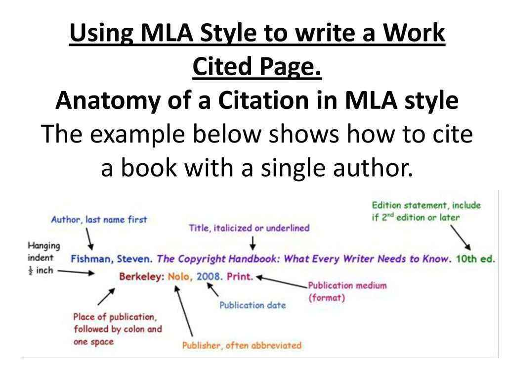 Using MLA Style to write a Work Cited Page - ppt download