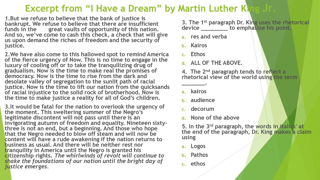 i have a dream rhetorical devices