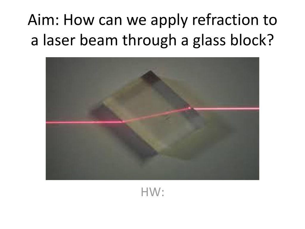 Aim: How can we apply refraction to a laser beam through a glass block? HW:  - ppt download
