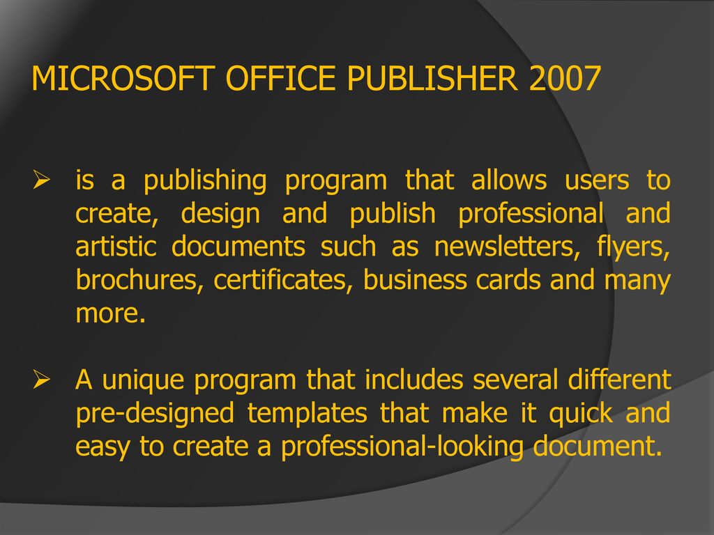 microsoft office publisher 2007