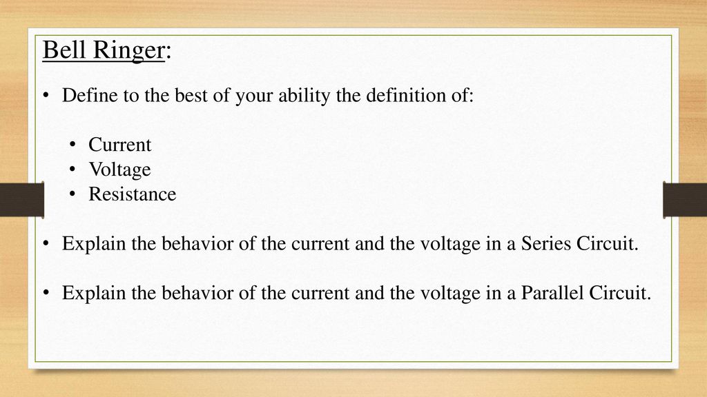 Bell Ringer: Define to the best of your ability the definition of: - ppt  download