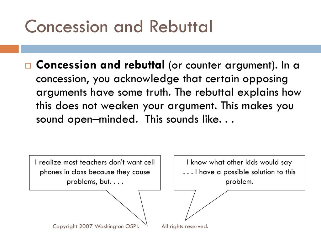 Concession and Rebuttal - ppt download