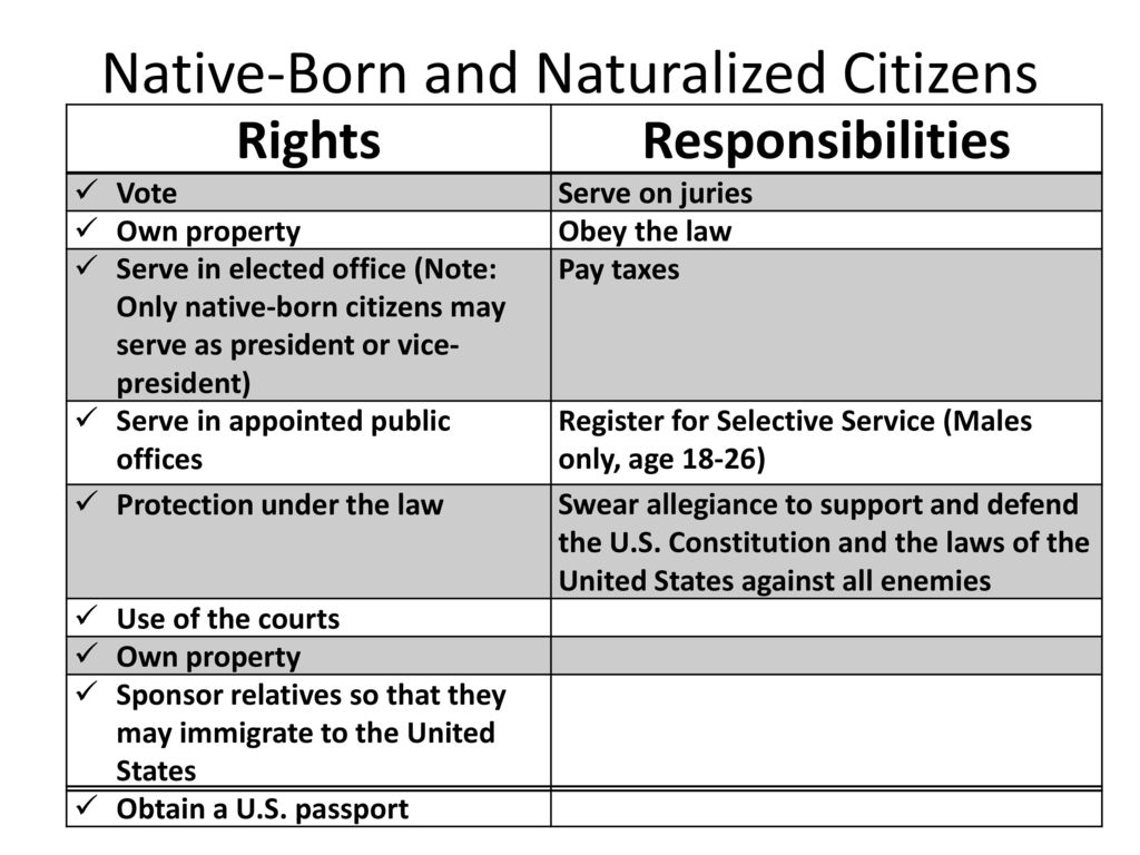 Native-Born and Naturalized Citizens - ppt download