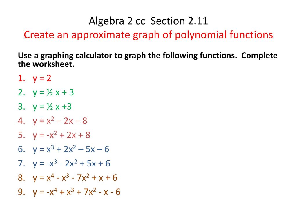 Use a graphing calculator to graph the following functions - ppt download