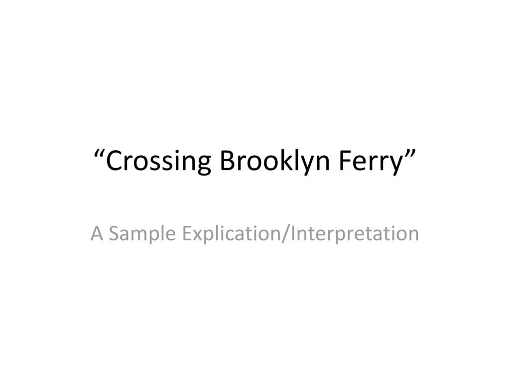 crossing brooklyn ferry text