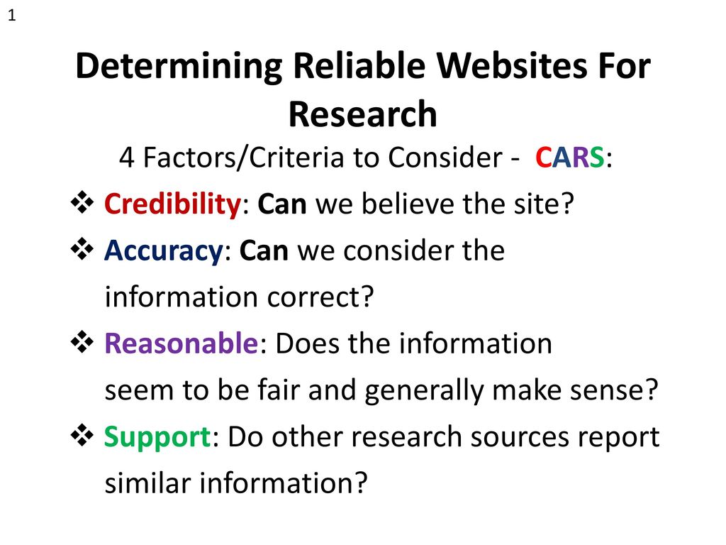 What is a reliable website for research?