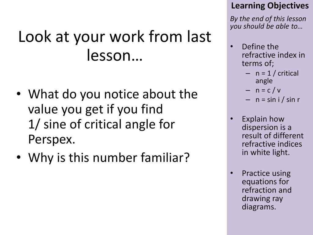 Look At Your Work From Last Lesson Ppt Download