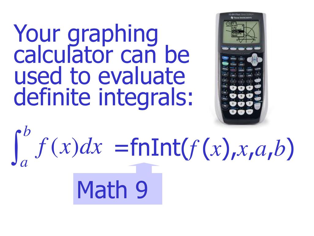 Your Graphing Calculator Can Be Used To Evaluate Definite Integrals Ppt Download Your Graphing Calculator Can Be Used To Evaluate Definite Integrals Ppt Download