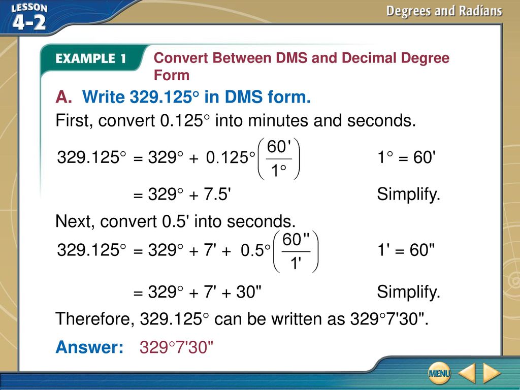 First, convert 15.15° into minutes and seconds. - ppt download