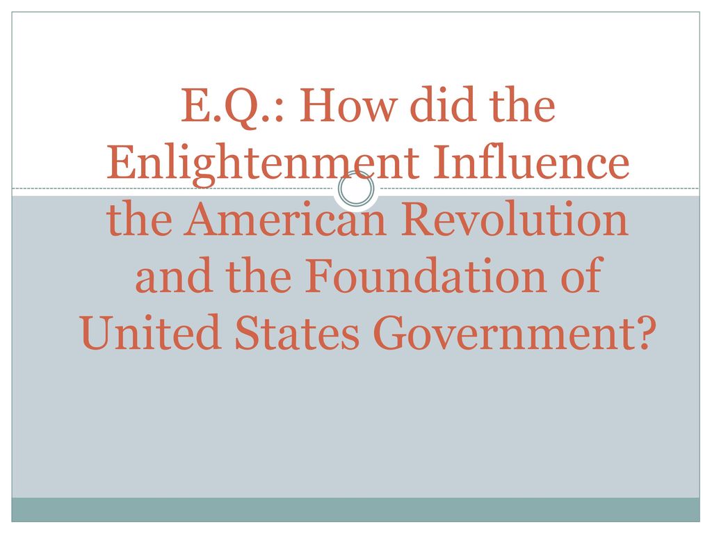 enlightenment impact on american revolution