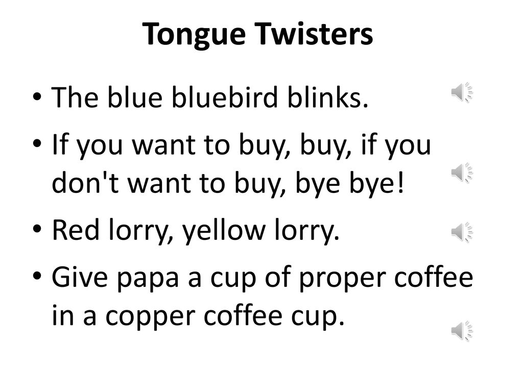 Tongue Twisters blue bluebird blinks. - download
