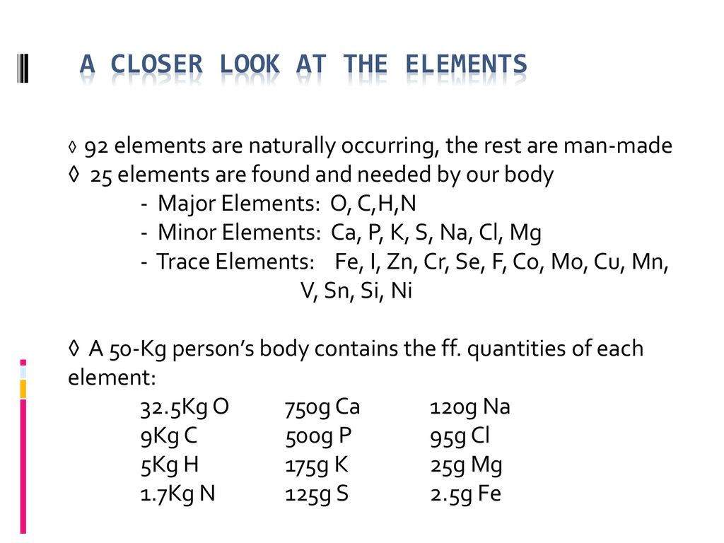 A Closer Look At The Elements Ppt Download