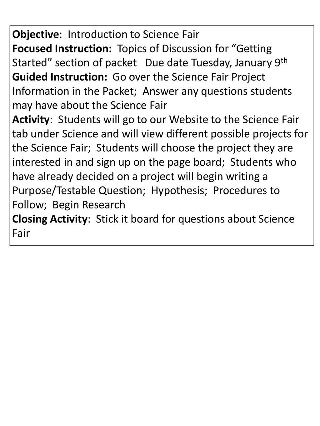 science fair paper