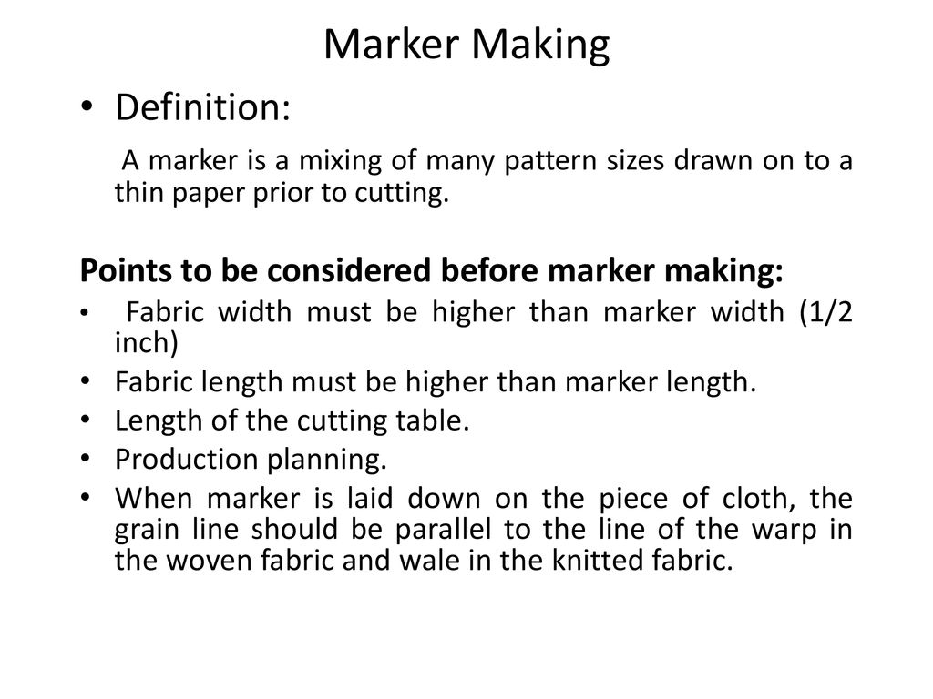 Marker Making Definition: - ppt download