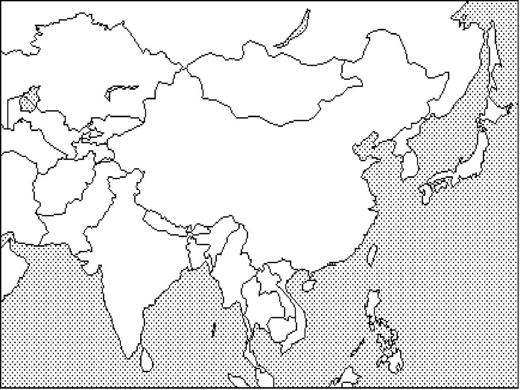 White asia. Зарубежная Азия политическая карта контурная карта. Контурные карты политическая карта стран зарубежной Азии. Политическая контурная карта Азии с границами государств. Карта Азии со странами пустая.