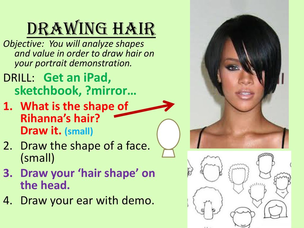 Drawing HAIR DRILL: Get an iPad, sketchbook, ?mirror… - ppt download