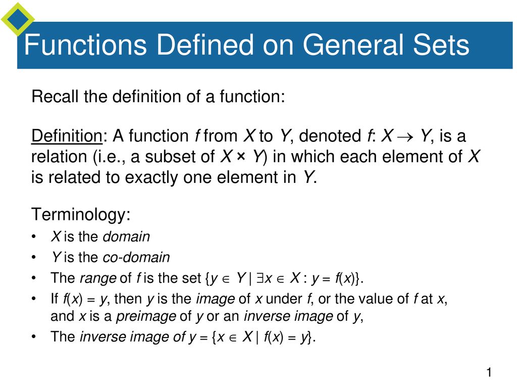 Functions Defined On General Sets Ppt Download