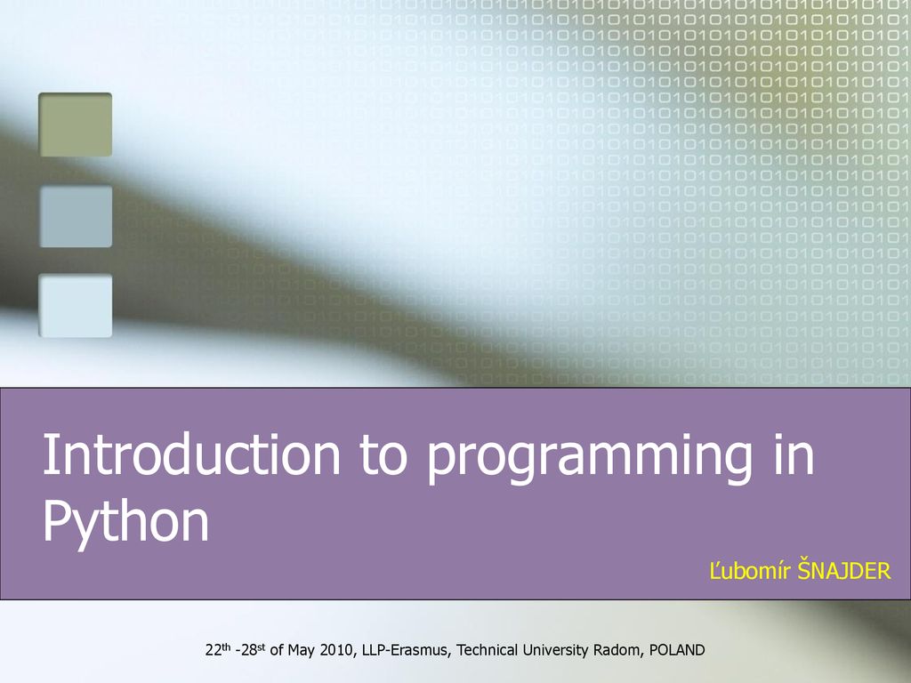 Introduction to programming in Python - ppt download