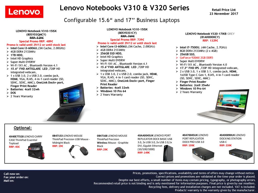 Lenovo Notebooks V310 & V320 Series - ppt download