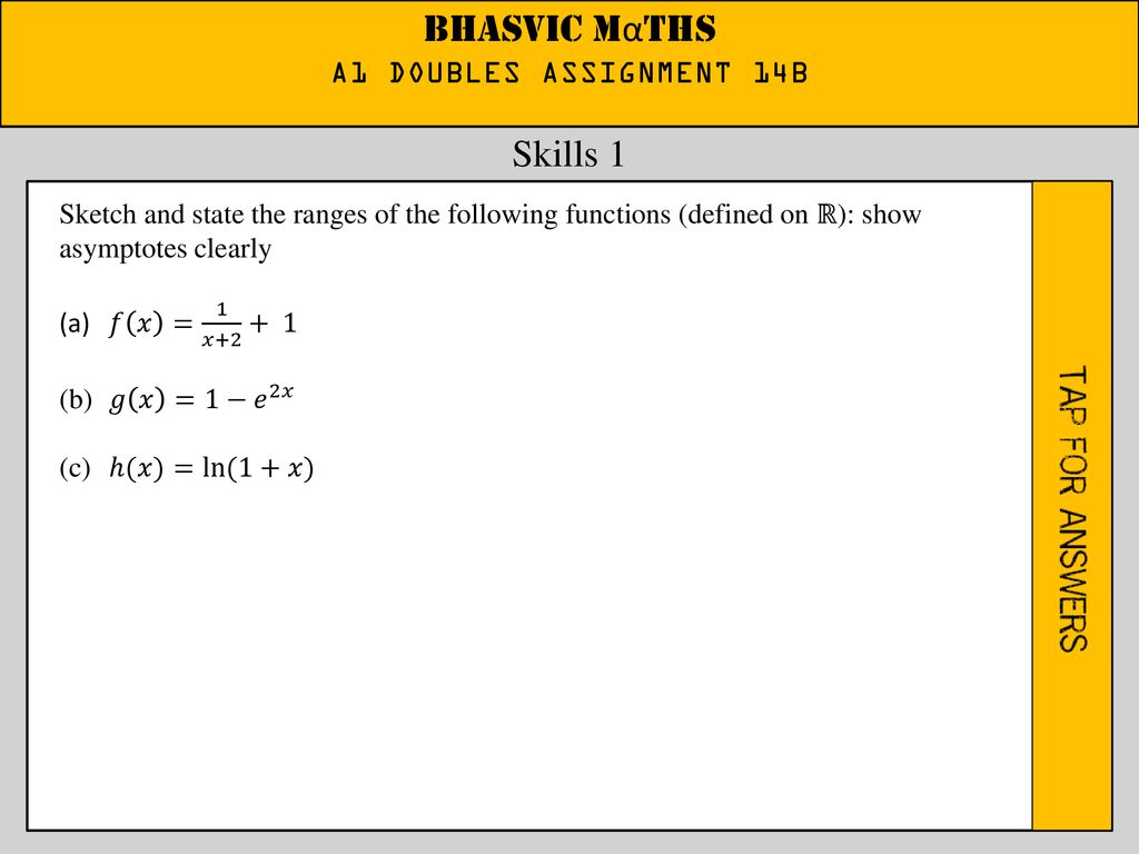 Bhasvic Maths Skills 1 A1 Doubles Assignment 14b Ppt Download