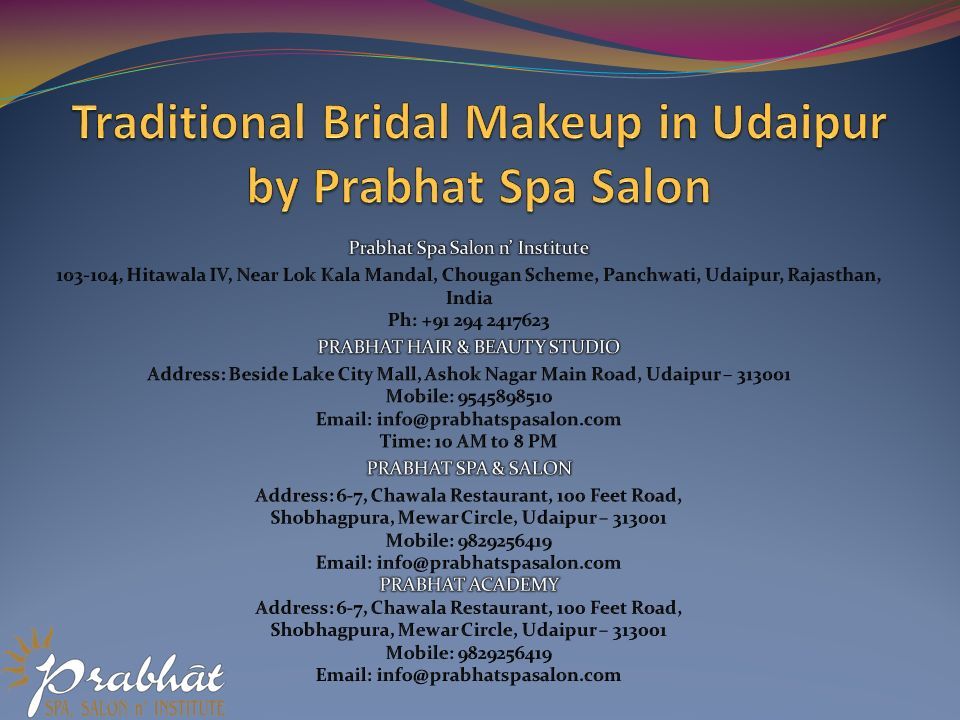Traditional Bridal Makeup in Udaipur by Prabhat Spa Salon - ppt download