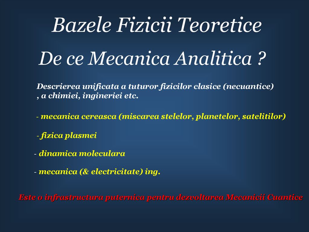 Bazele Fizicii Teoretice - ppt download