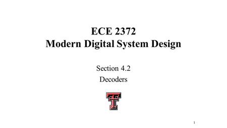 ECE 2372 Modern Digital System Design