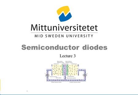 Semiconductor diodes Lecture 3.