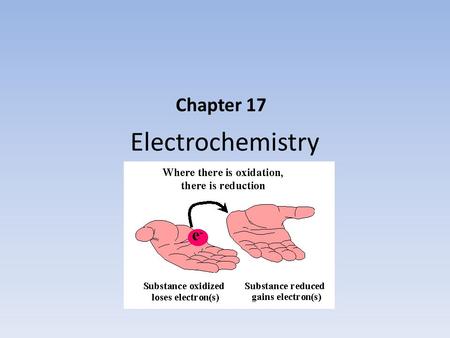 Electrochemistry Chapter 17. Electrochemistry The branch of chemistry that links chemical reactions to the production or consumption of electrical energy.