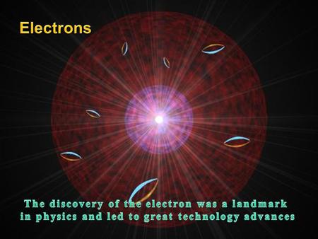 Electrons The discovery of the electron was a landmark