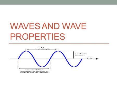 Waves and Wave properties
